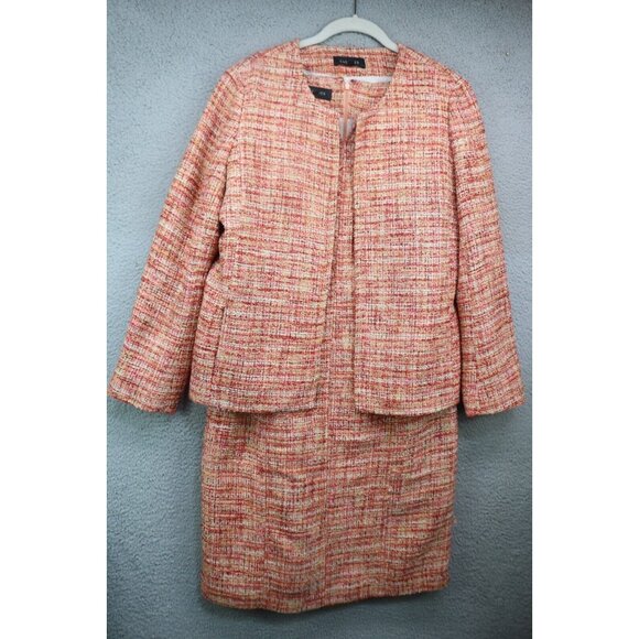 Talbots Tweed Sleeveless Midi Dress & Jacket-Size 14-Office-Career - Picture 1 of 16